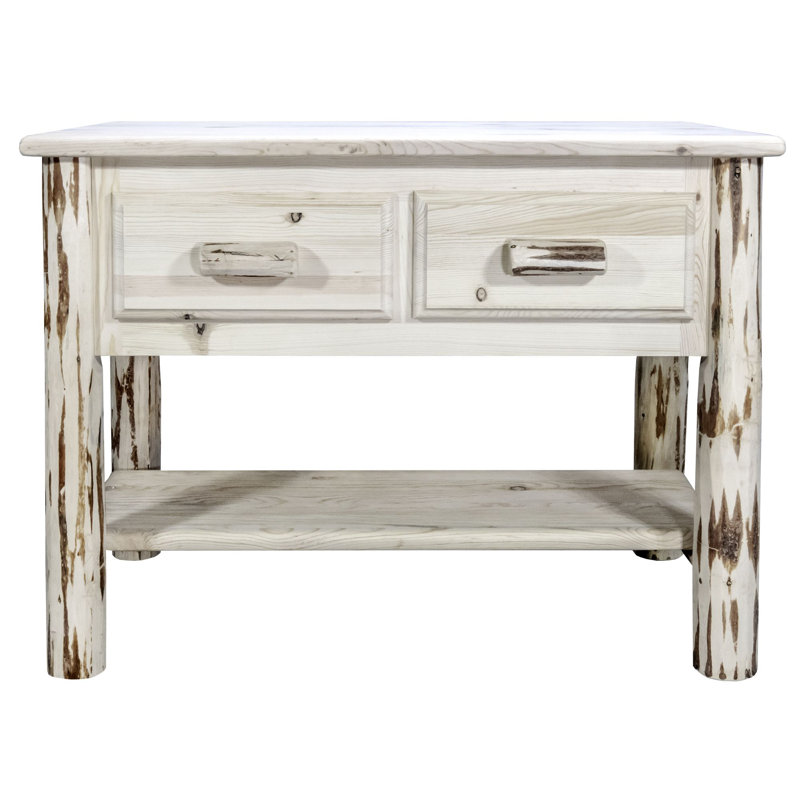 Montana Heritage 42" Natural Pine Console Table with Storage