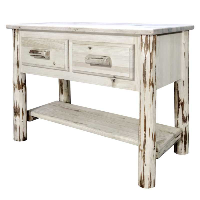 Montana Heritage 42" Natural Pine Console Table with Storage