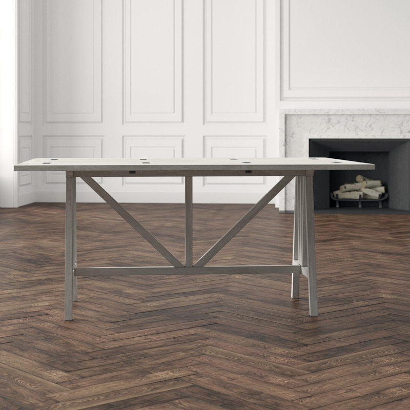 Noda 65'' Solid Mahogany Wood Drop-Leaf Console Table