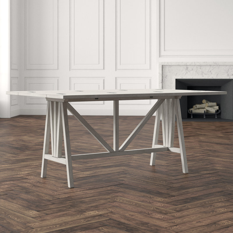 Noda 65'' Solid Mahogany Wood Drop-Leaf Console Table