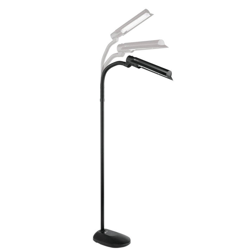 Arc Touch Adjustable Black Floor Lamp 25.81" Height