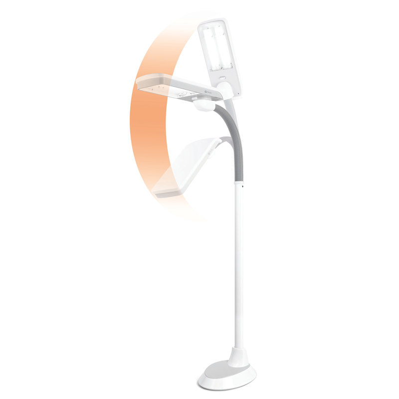 Elegant 67'' Adjustable White and Grey LED Floor Lamp