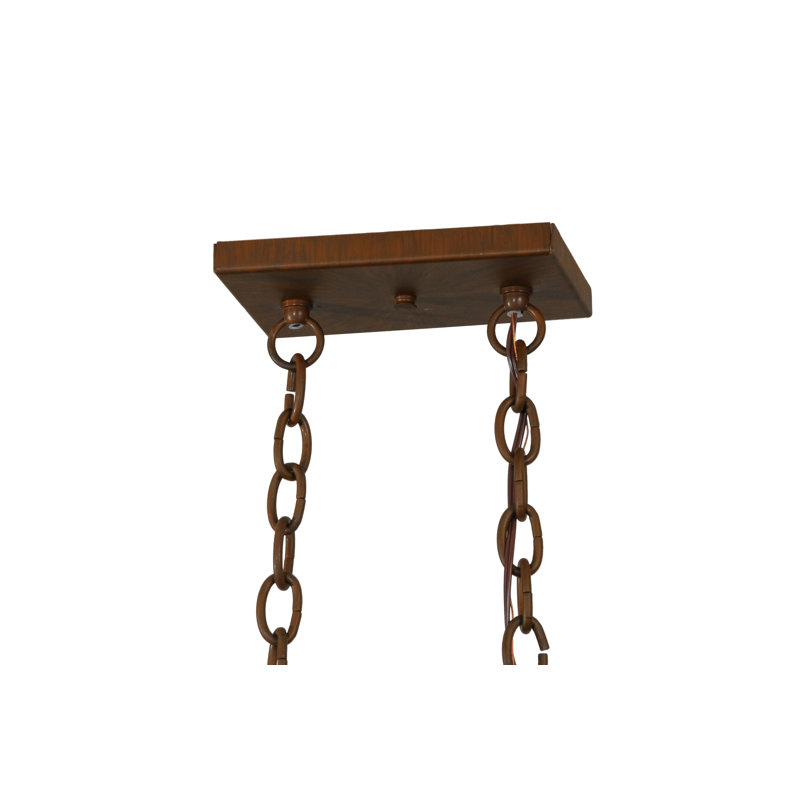 Hanford 3-Light Rustic Iron Amber Mica Island Pendant