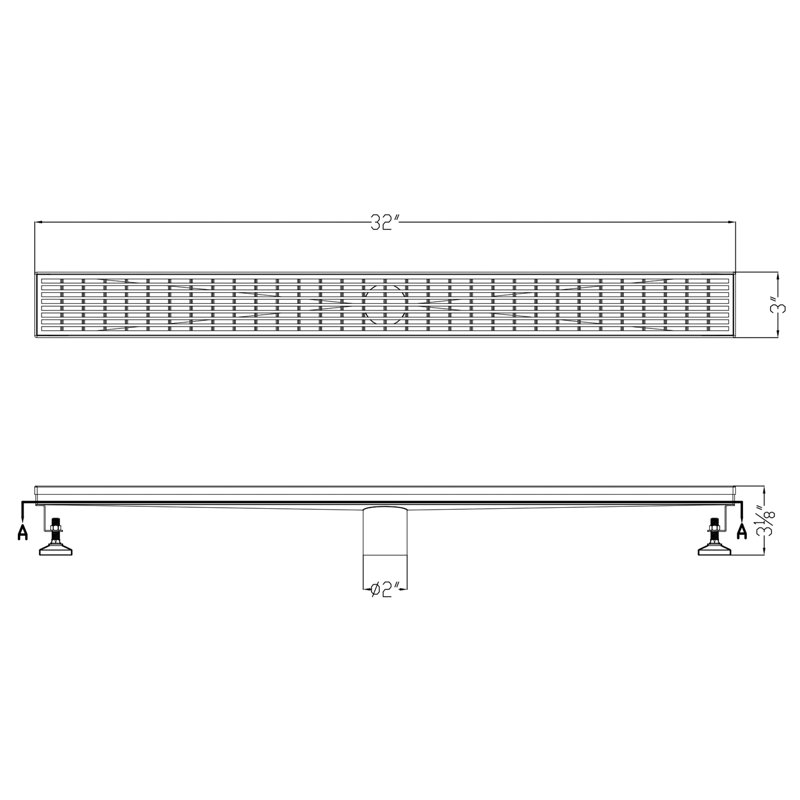 32" Brushed Stainless Steel Linear Shower Drain