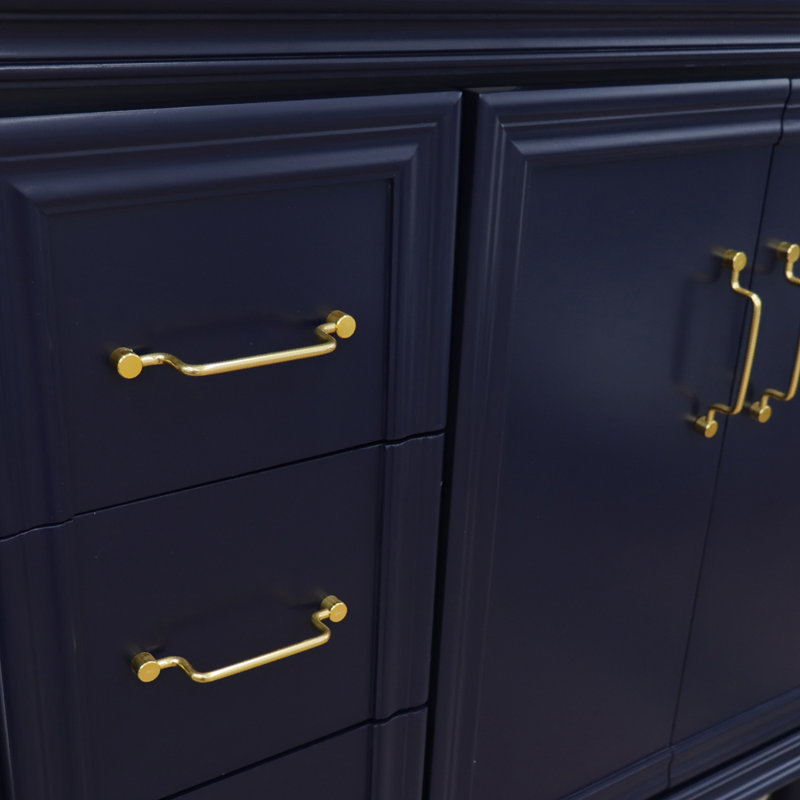 Forli Classic Blue 36" Single Freestanding Vanity with Gold Hardware