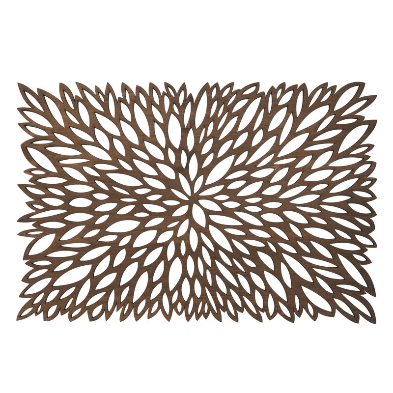 Brown Laser Cut Hardboard Rectangle Placemats, Set of 4