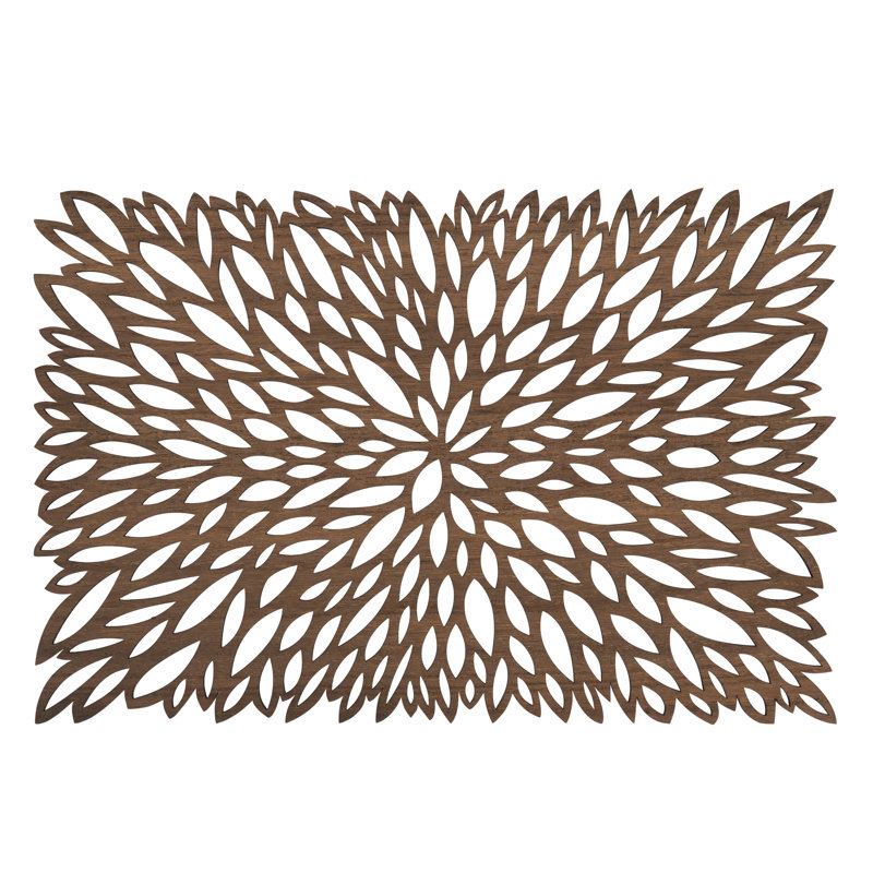 Brown Laser Cut Hardboard Rectangle Placemats, Set of 4