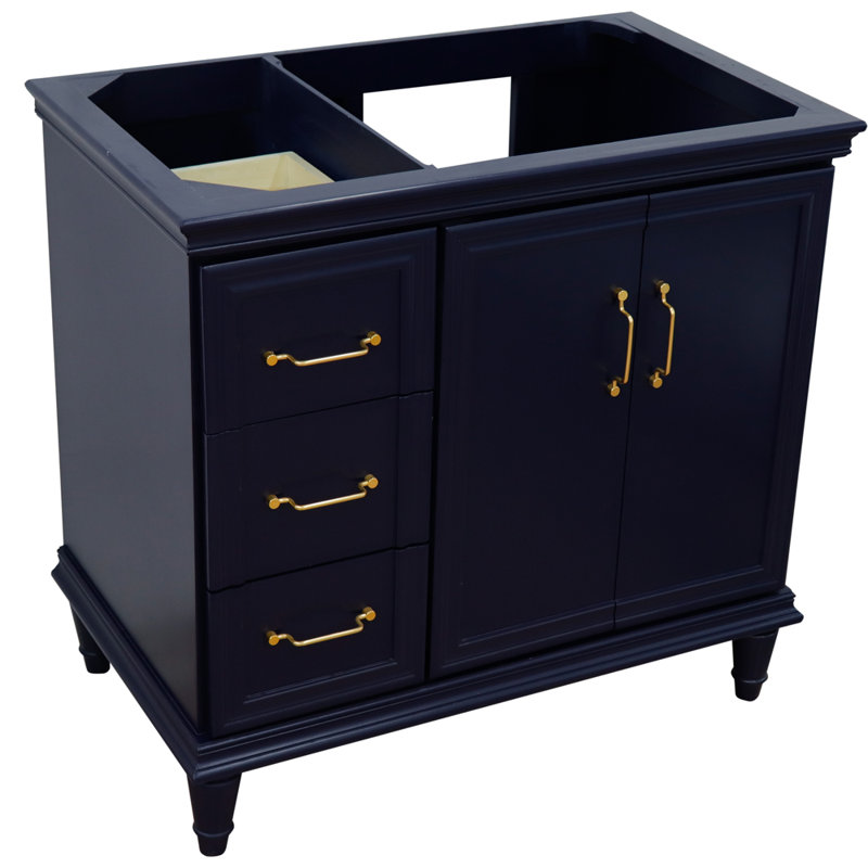 Forli Classic Blue 36" Single Freestanding Vanity with Gold Hardware