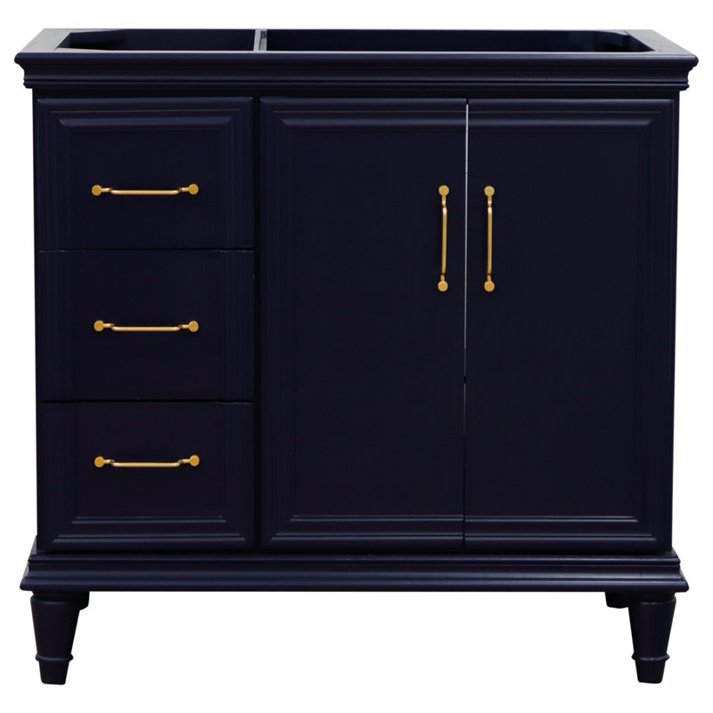 Forli Classic Blue 36" Single Freestanding Vanity with Gold Hardware