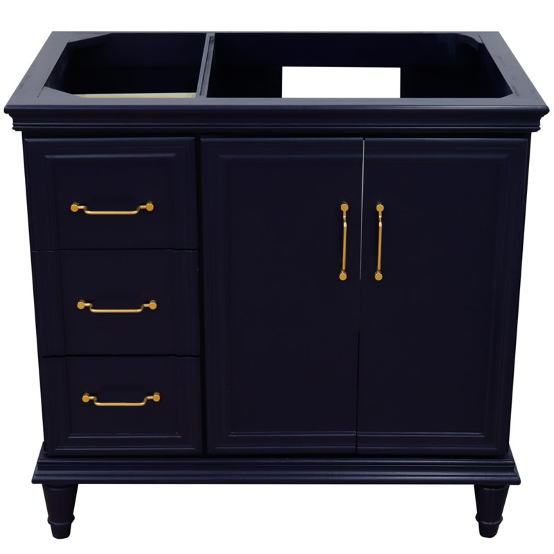 Forli Classic Blue 36" Single Freestanding Vanity with Gold Hardware