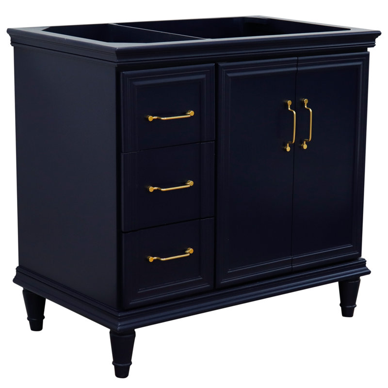 Forli Classic Blue 36" Single Freestanding Vanity with Gold Hardware