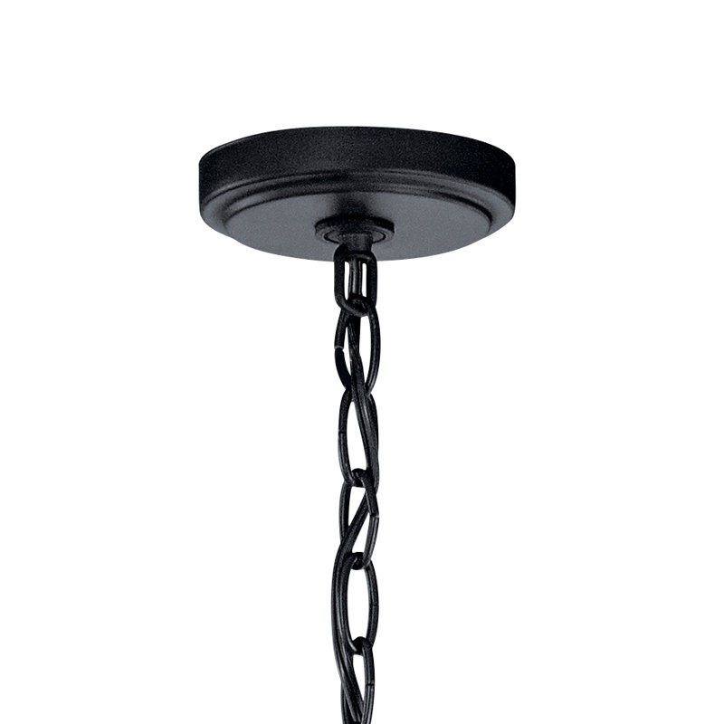 Winslow Modern Black 3-Light Chandelier with Clear Seeded Glass