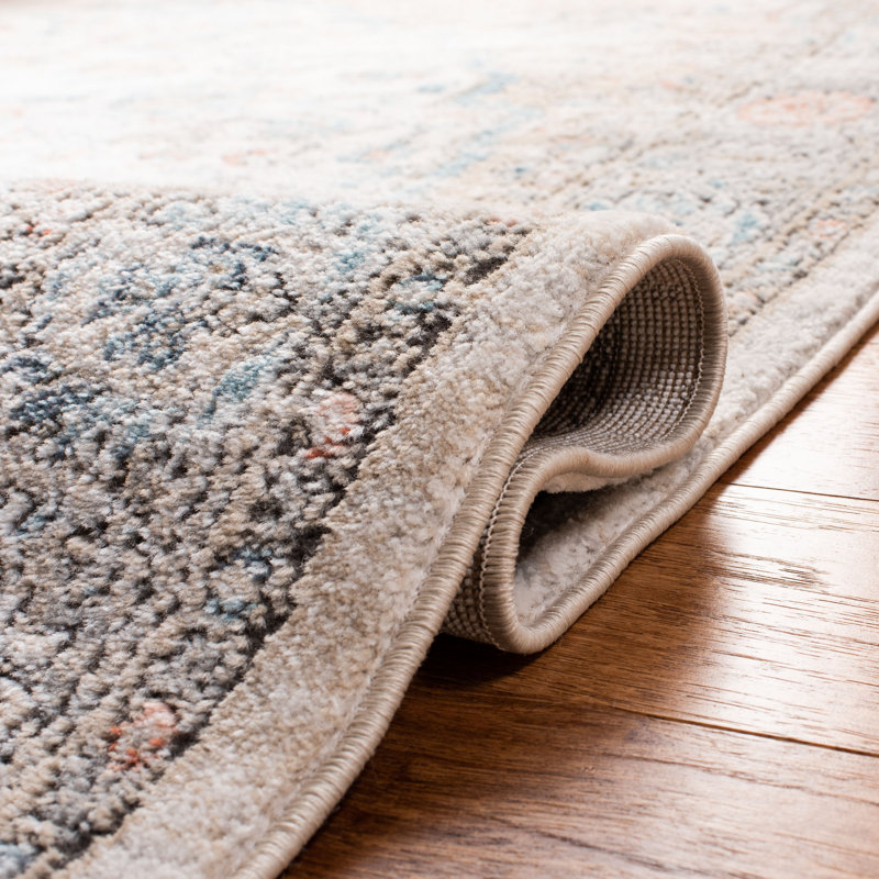 Handmade Gray Wool and Silk Rectangular Area Rug