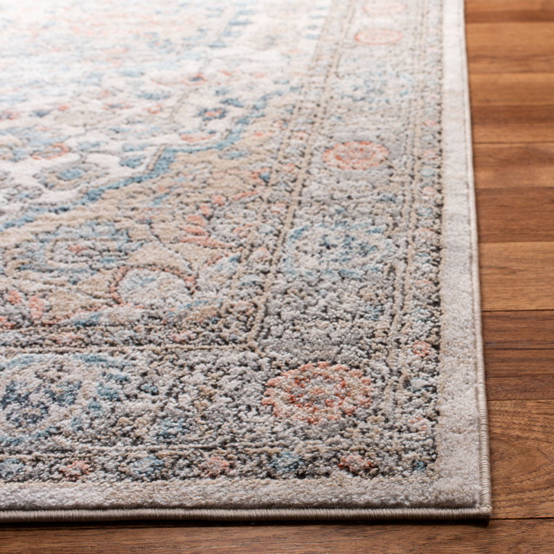 Handmade Gray Wool and Silk Rectangular Area Rug
