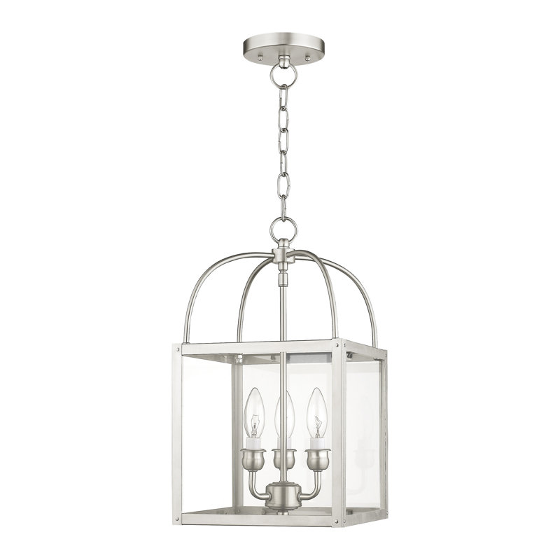 Milford Brushed Nickel 3-Light Mini Pendant with Clear Glass