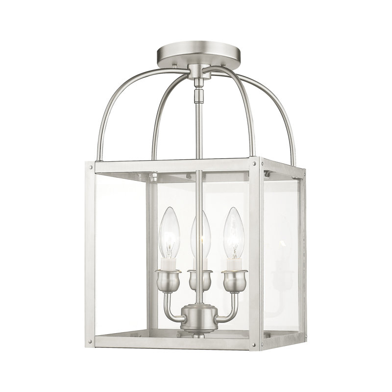 Milford Brushed Nickel 3-Light Mini Pendant with Clear Glass