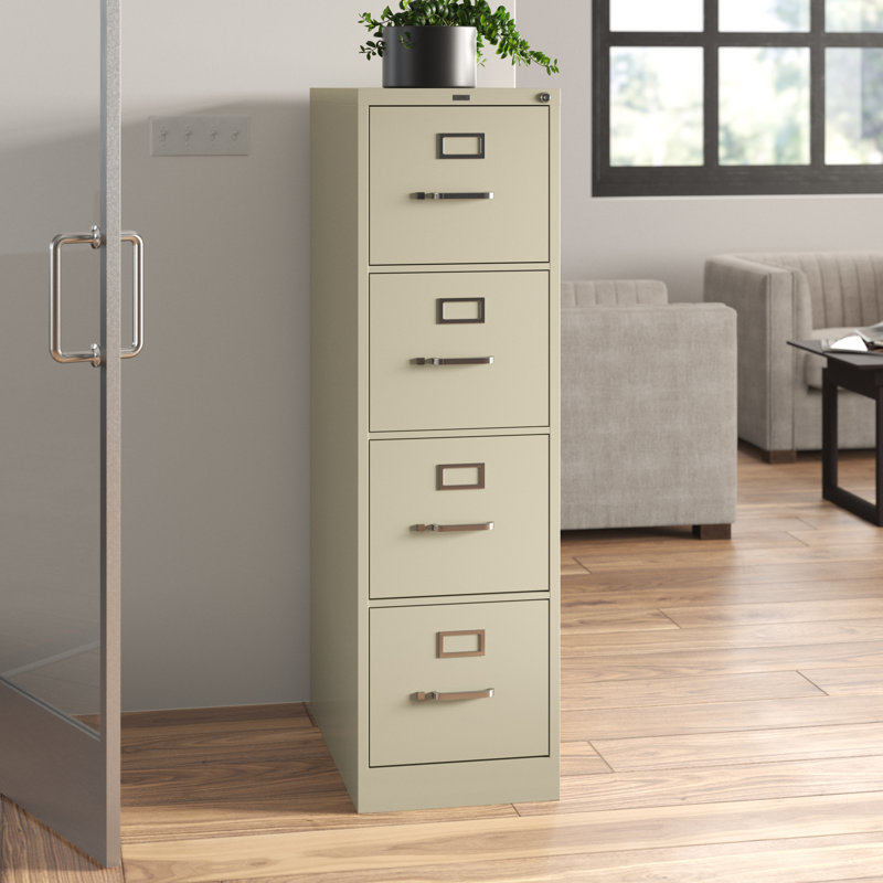 Putty Metal 4-Drawer Vertical Lockable Filing Cabinet