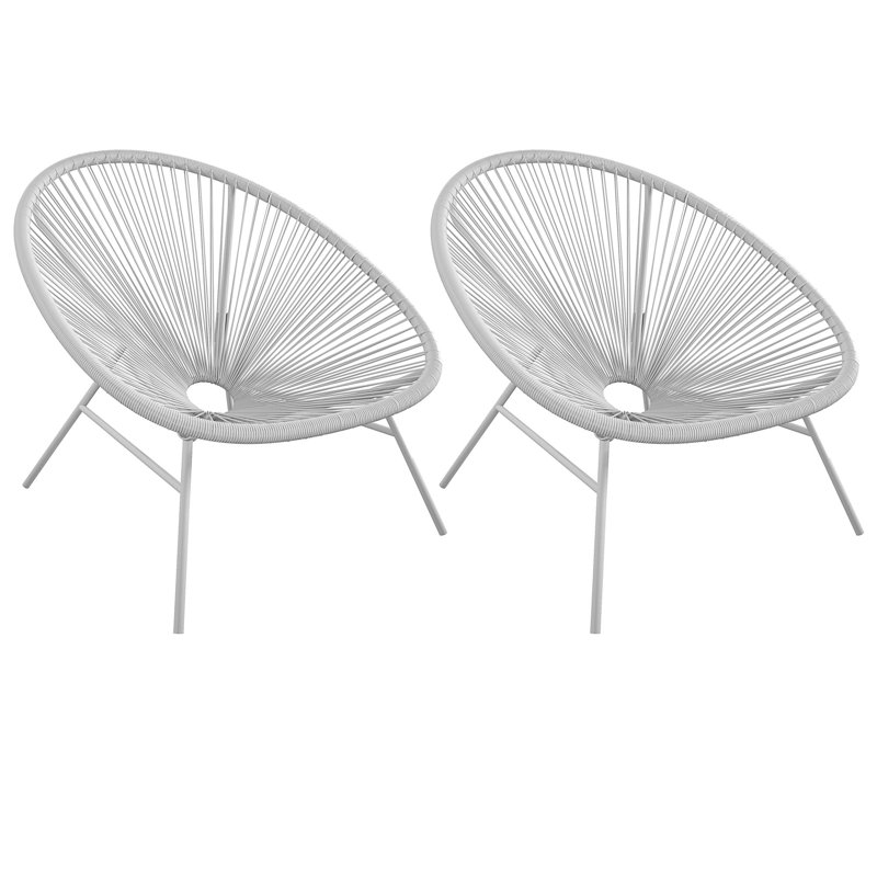 CosmoLiving Avo XL Light Gray Outdoor Lounge Chair Duo