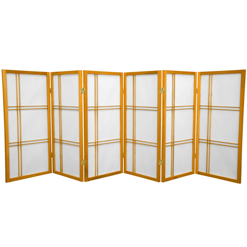 Honey 3 ft. Short Folding Shoji Screen with 6 Panels