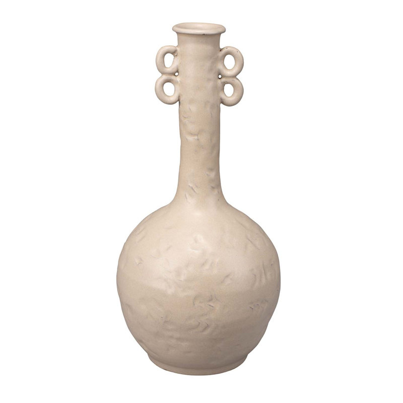 Beige Handmade Ceramic Decorative Table Vase