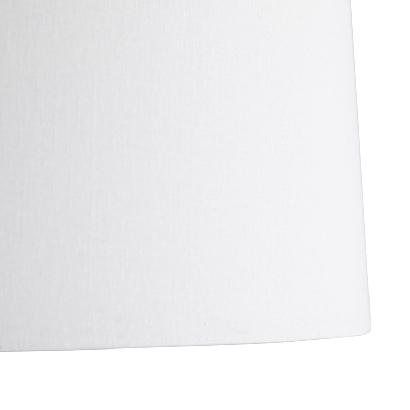 Piloti 76" Arched Faux Marble Base Floor Lamp with Linen Shade