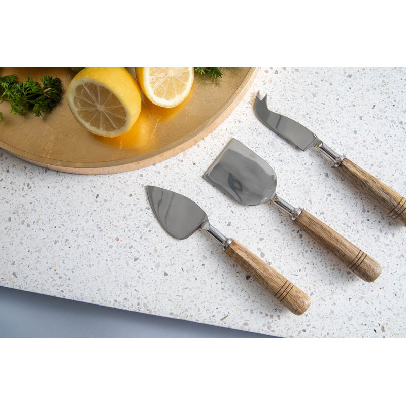 Mekhi 3 Piece Stainless Steel Cheese Serving Set