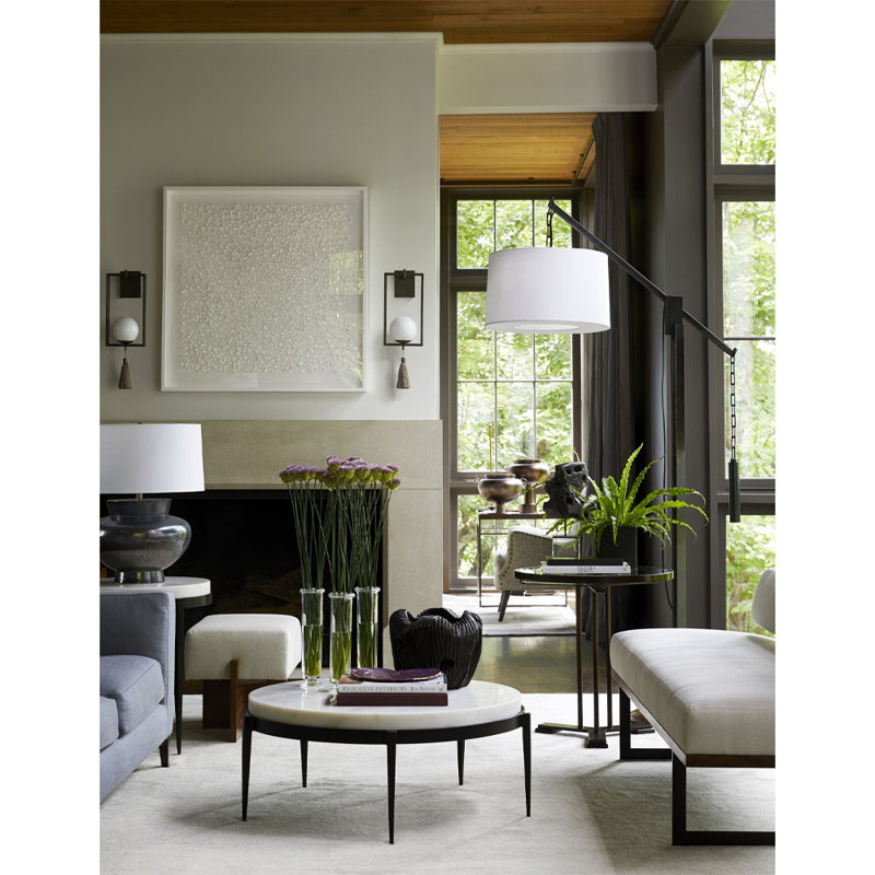 Adjustable Counterweight 69" Bronze Arched Floor Lamp