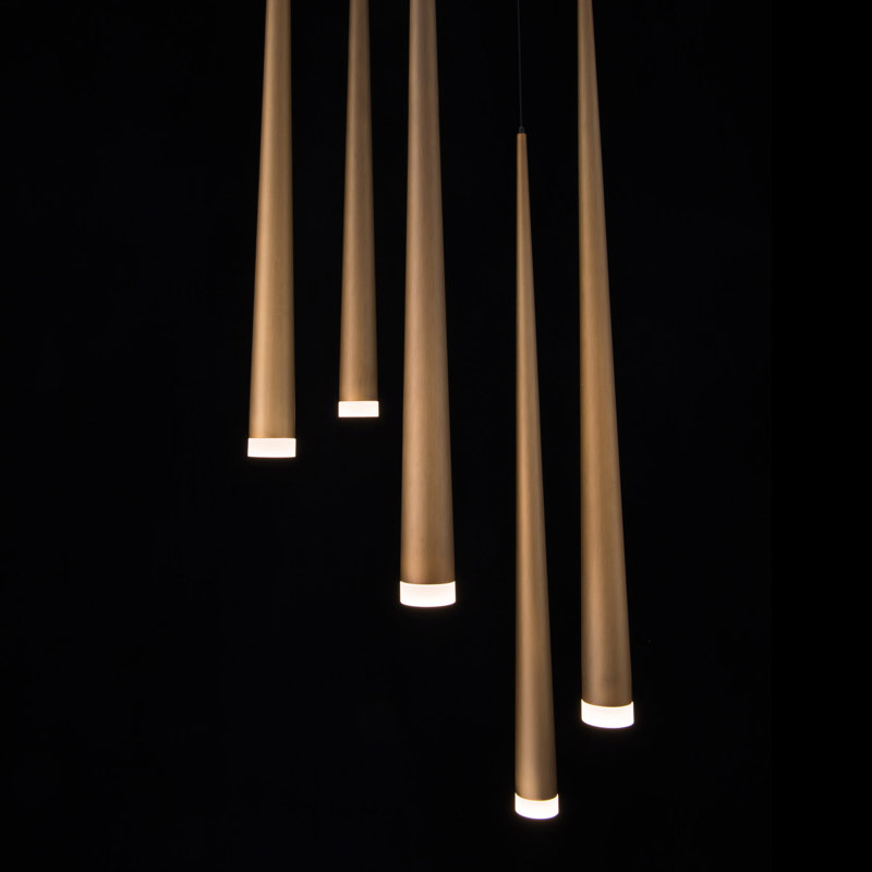 Aged Brass Frosted Glass LED Indoor/Outdoor Pendant Light