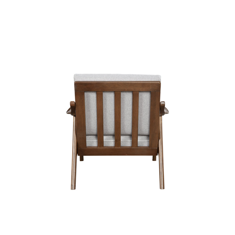 Gray Mid Century Modern Lounge Chair with Cushions