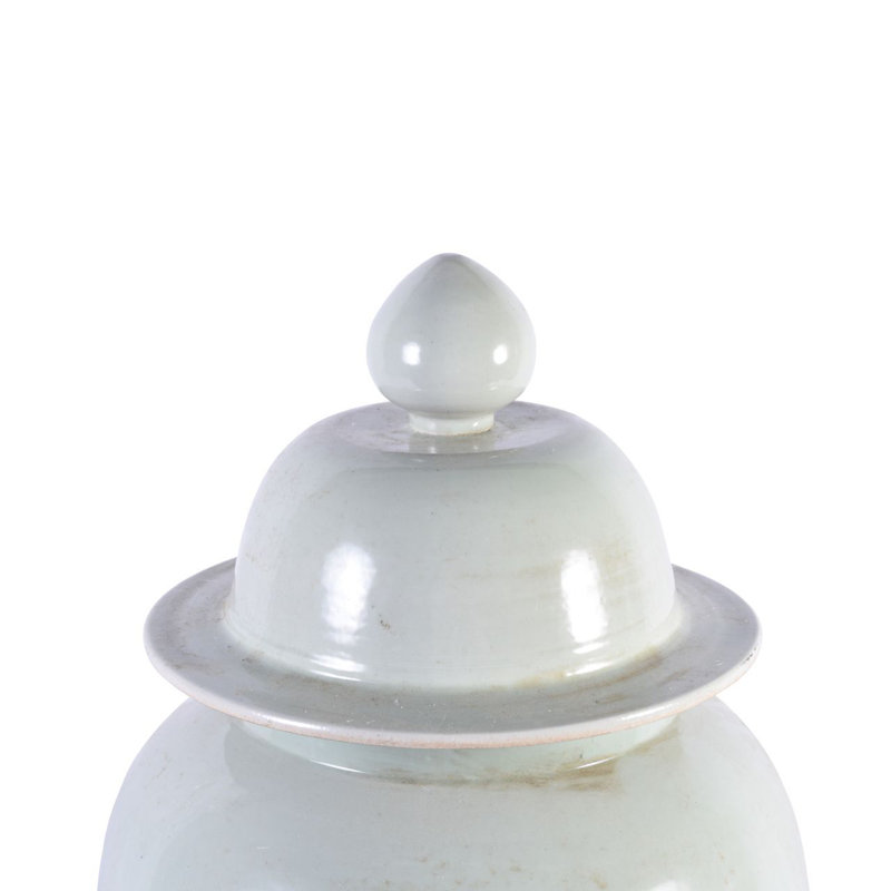 Large Gray Handmade Porcelain Temple Jar