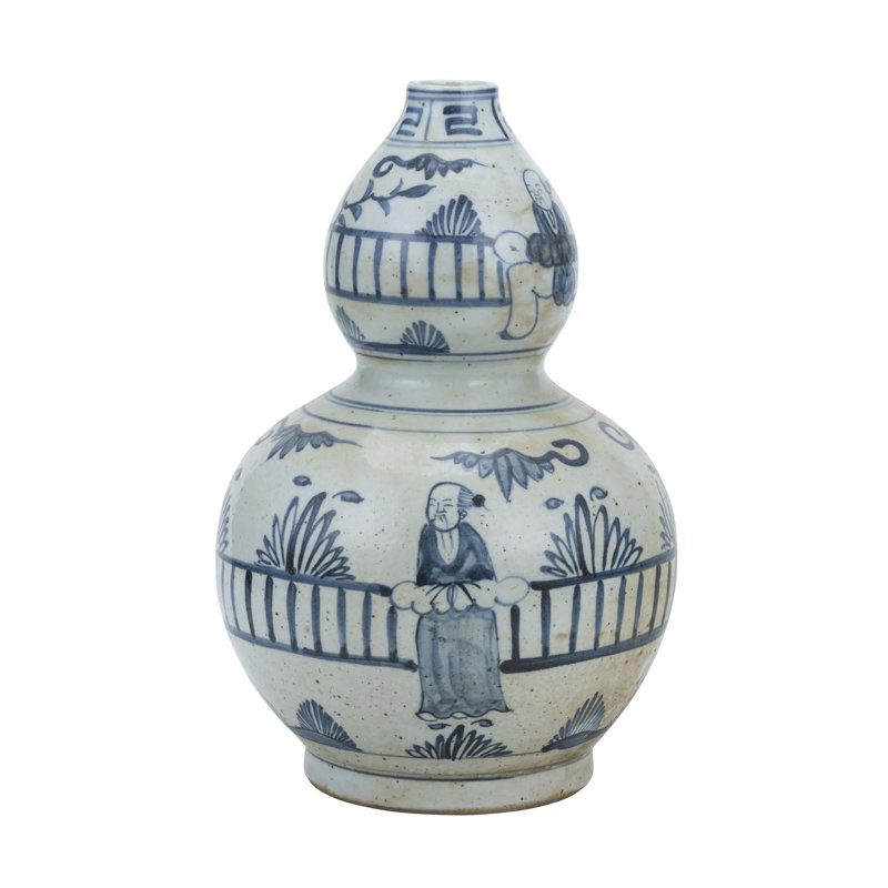 Handmade Blue and White Porcelain Gourd Vase