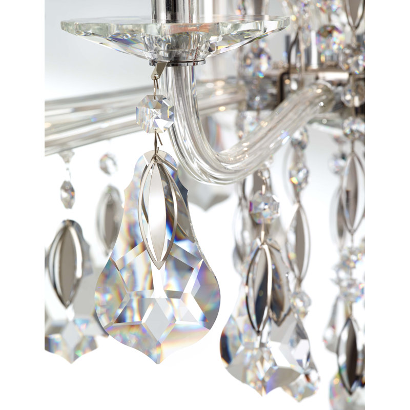 Sarella Stainless Steel 10-Light Empire Chandelier with Clear Heritage Crystals