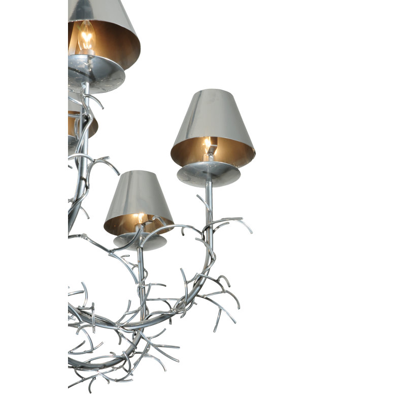48'' Chrome Branches and Twigs 12-Light Chandelier