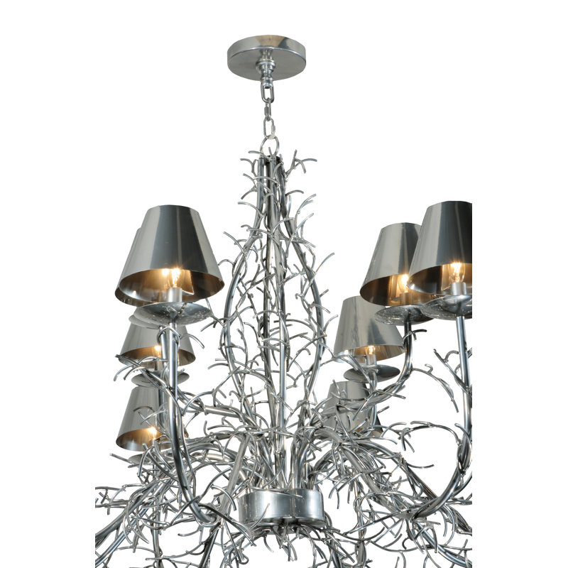 48'' Chrome Branches and Twigs 12-Light Chandelier