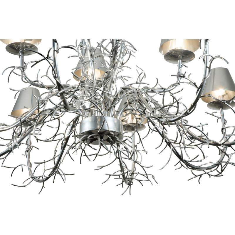 48'' Chrome Branches and Twigs 12-Light Chandelier