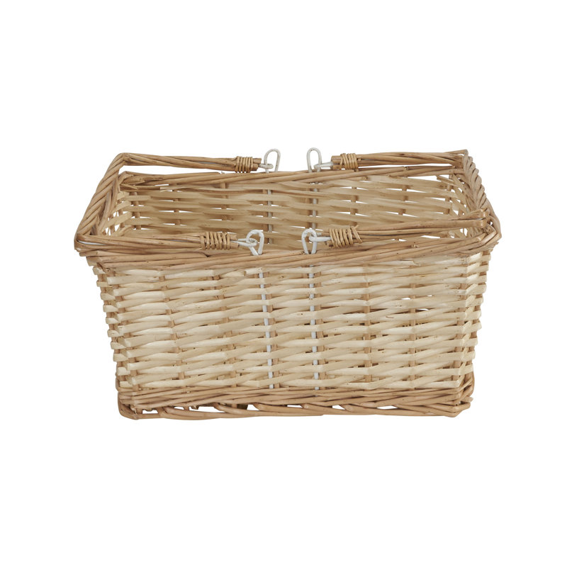 Natural Wicker Rectangular Storage Basket with Handles