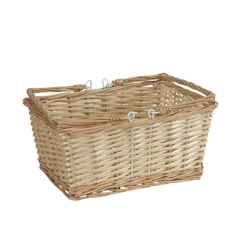Natural Wicker Rectangular Storage Basket with Handles
