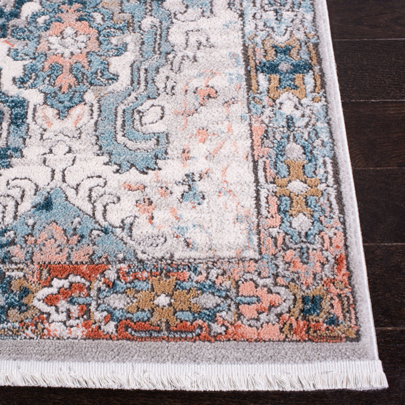 Hand-Knotted Transitional Gray & Green Synthetic Area Rug - 30"x5"