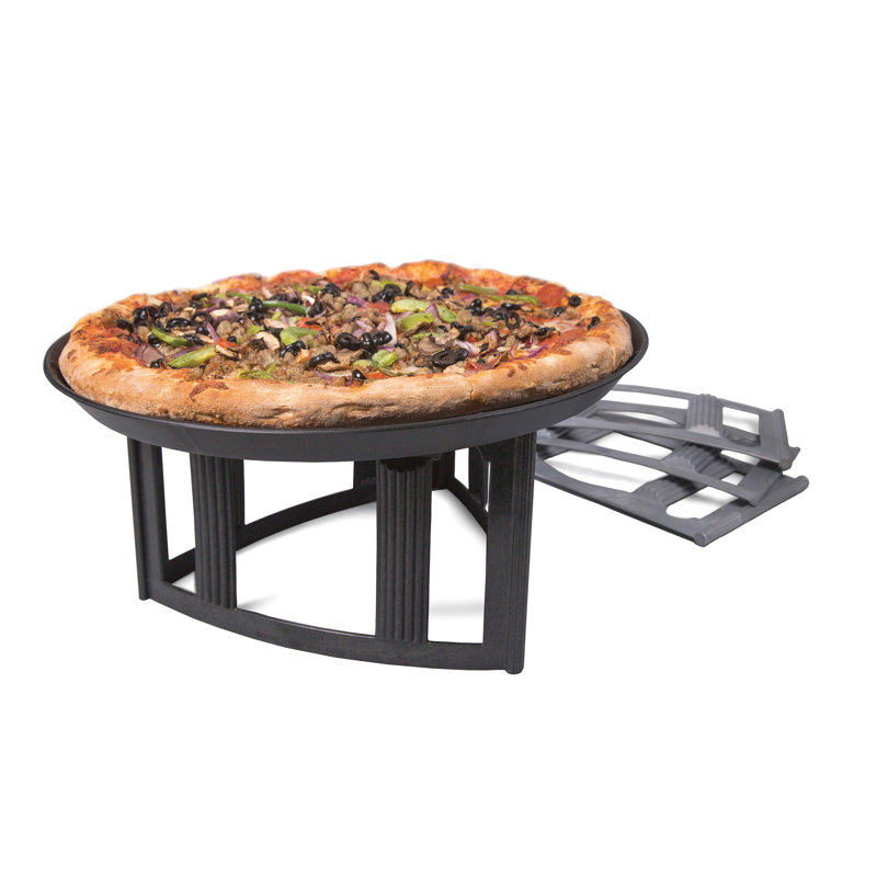 Black Melamine Triangular Pizza Serving Stand
