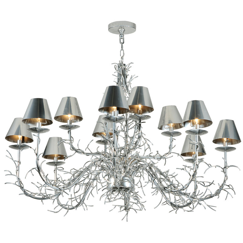 48'' Chrome Branches and Twigs 12-Light Chandelier