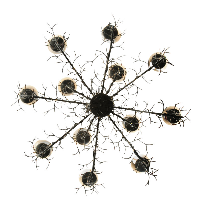 48'' Chrome Branches and Twigs 12-Light Chandelier