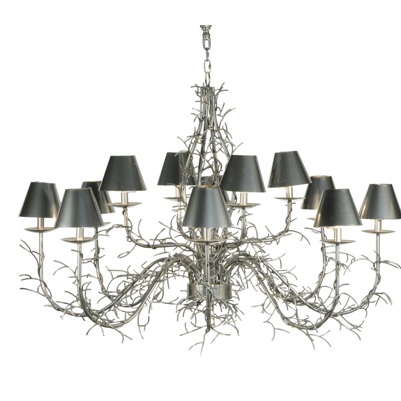 48'' Chrome Branches and Twigs 12-Light Chandelier