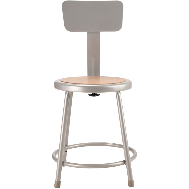 Gray Adjustable Height Ergonomic Metal Lab Stool