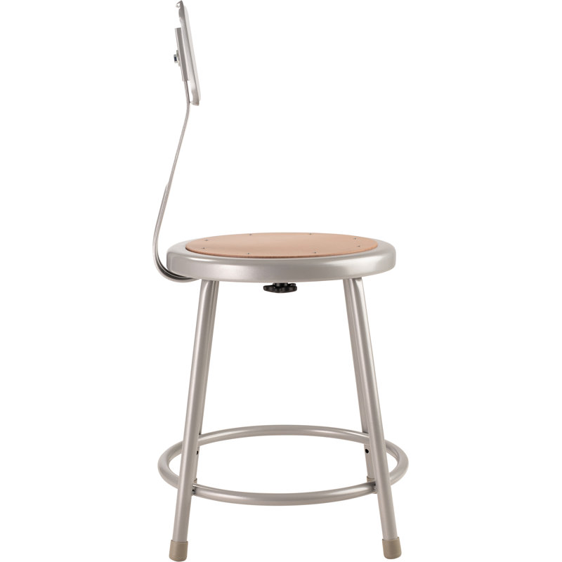 Gray Adjustable Height Ergonomic Metal Lab Stool