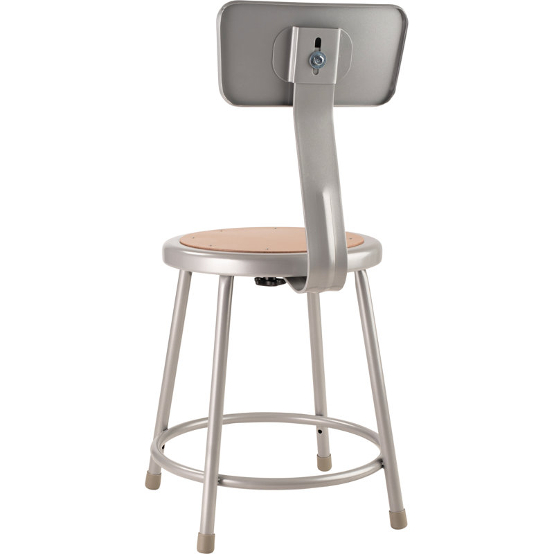 Gray Adjustable Height Ergonomic Metal Lab Stool