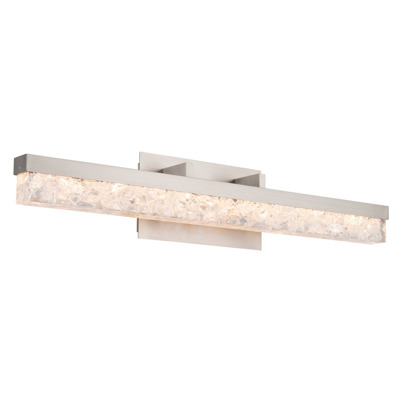 Brushed Nickel LED Vanity Light with Reclaimed Crystal