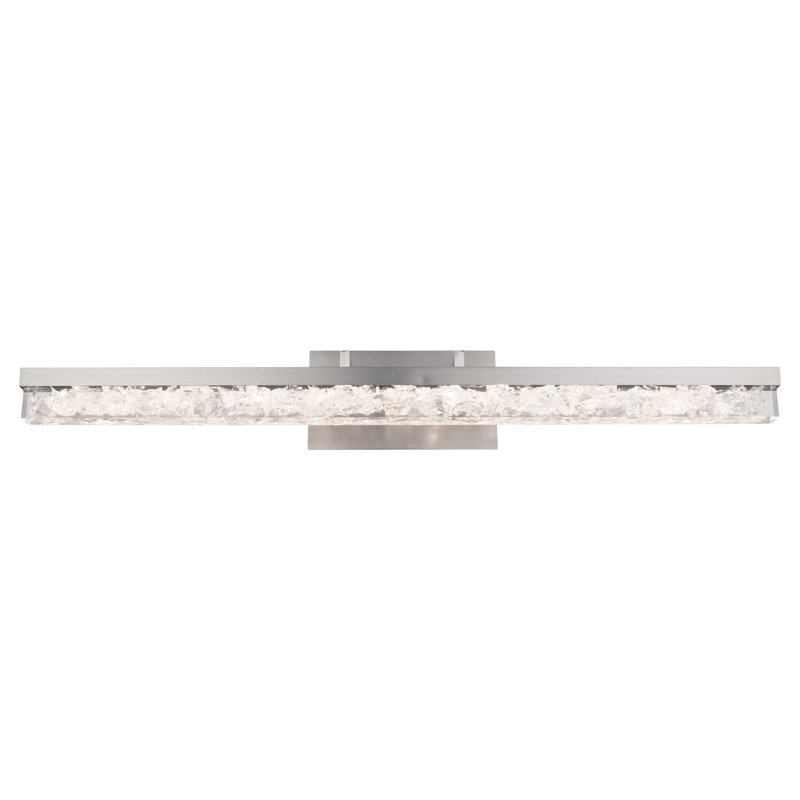 Brushed Nickel LED Vanity Light with Reclaimed Crystal
