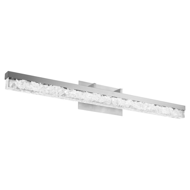 Brushed Nickel LED Vanity Light with Reclaimed Crystal