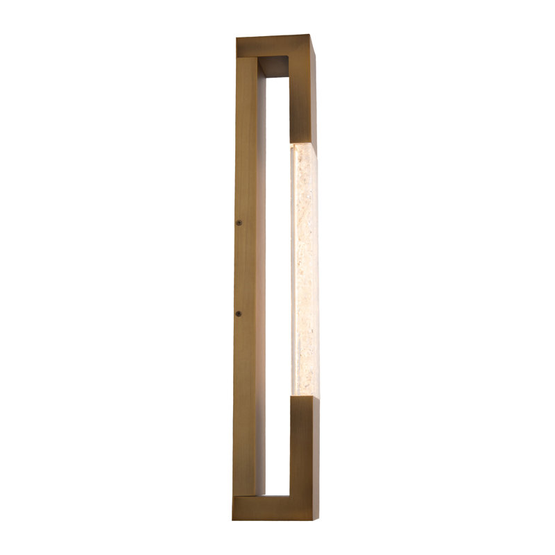 Aged Brass Integrated LED Flush Mount Sconce with Dimmable Light