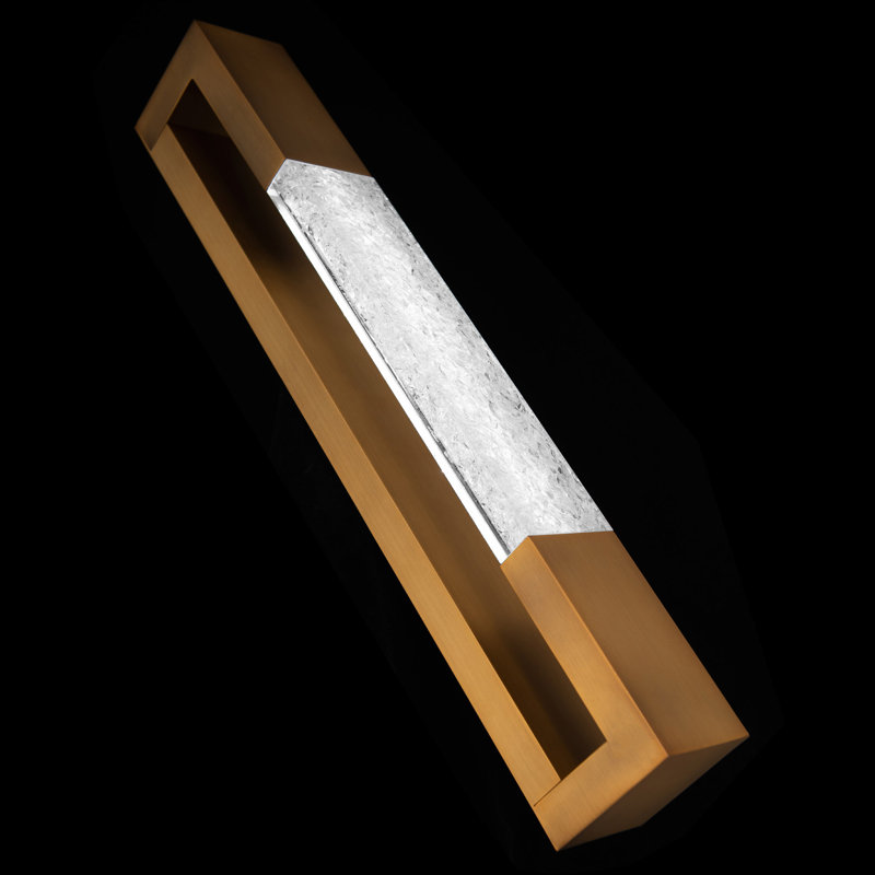 Aged Brass Integrated LED Flush Mount Sconce with Dimmable Light